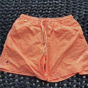 Polo Ralph Lauren Orange Gingham Swim Shorts
